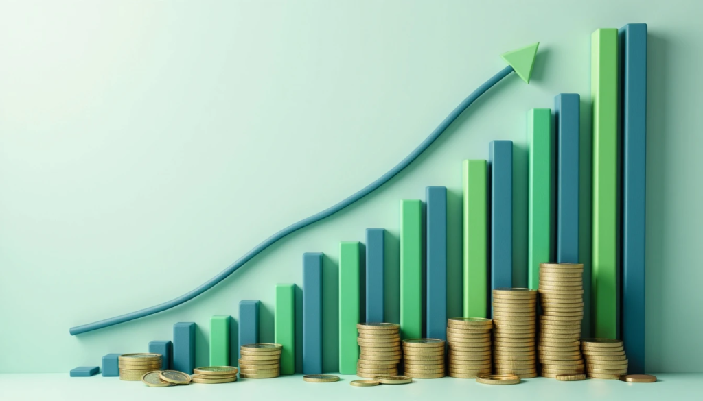 Dollar-cost averaging investment strategy chart.